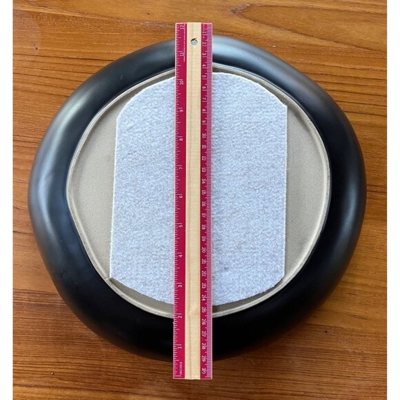 Modern Quirky Black Matte Ceramic Display Bowl Large 13" Across, 3" Deep, padded - Picture 6 of 9